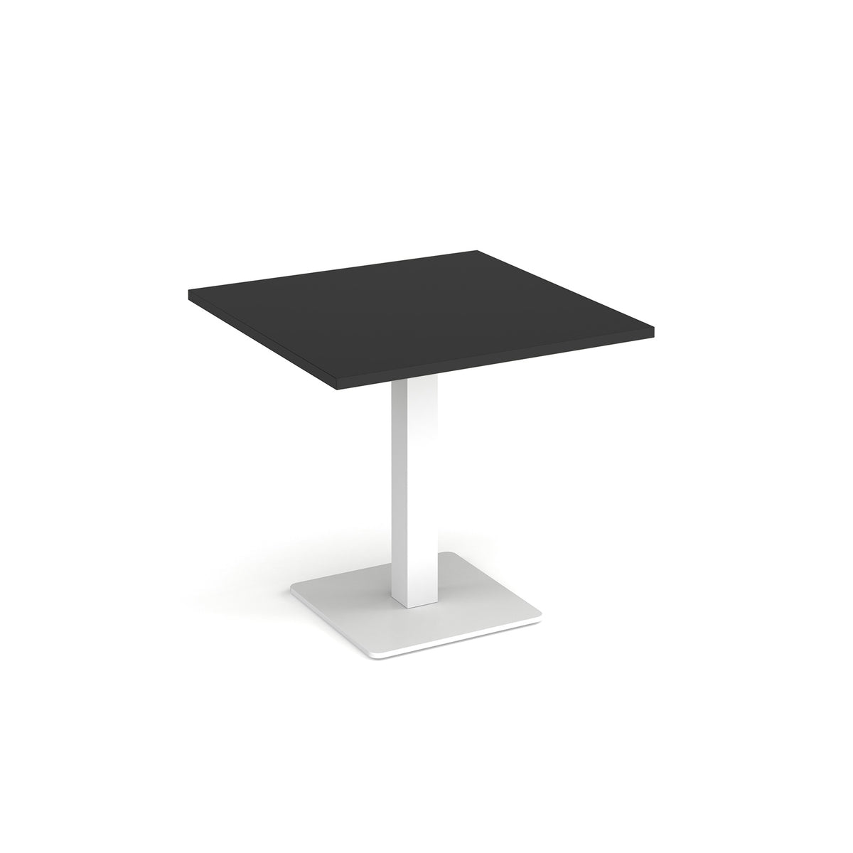 Brescia square dining table with flat square white base 800mm - Black - view 1
