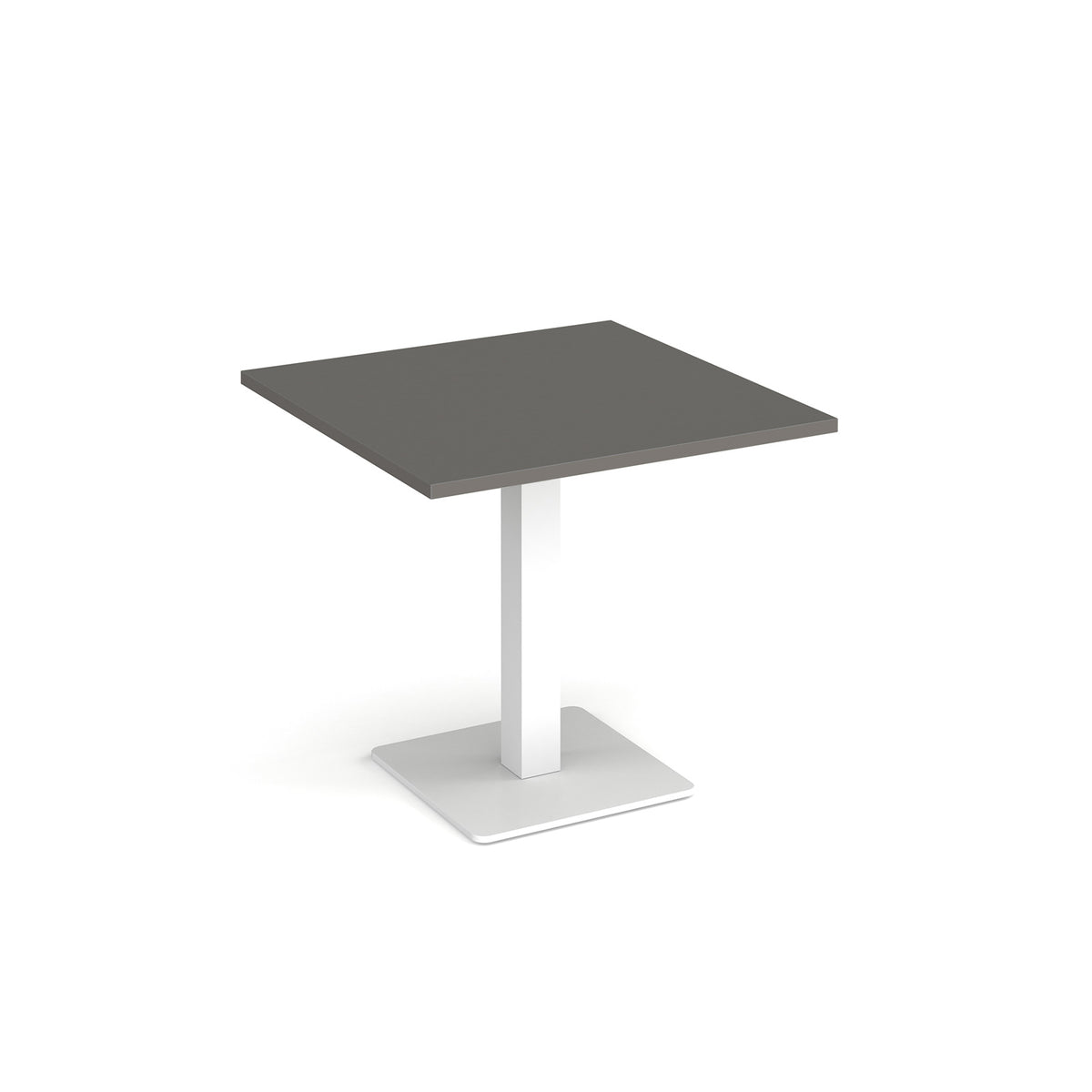Brescia square dining table with flat square white base 800mm - Onyx Grey - view 1