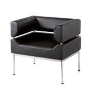 Benotto reception single tub chair 720mm wide - black bonded leather - view 1