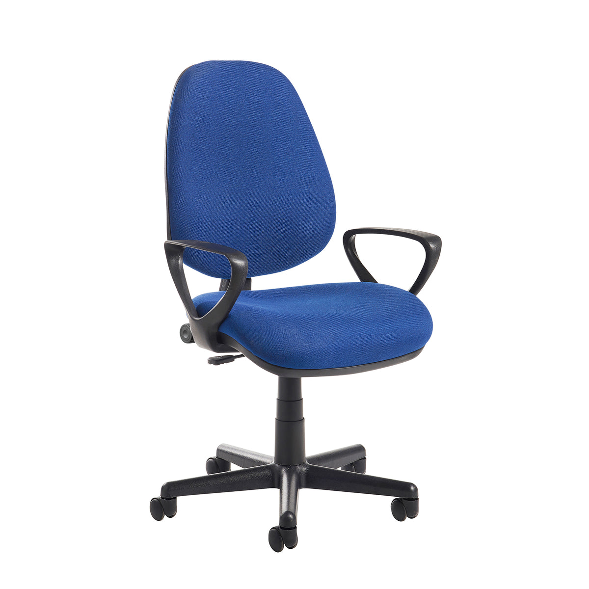 Bilbao fabric operators chair with fixed arms - blue - view 1
