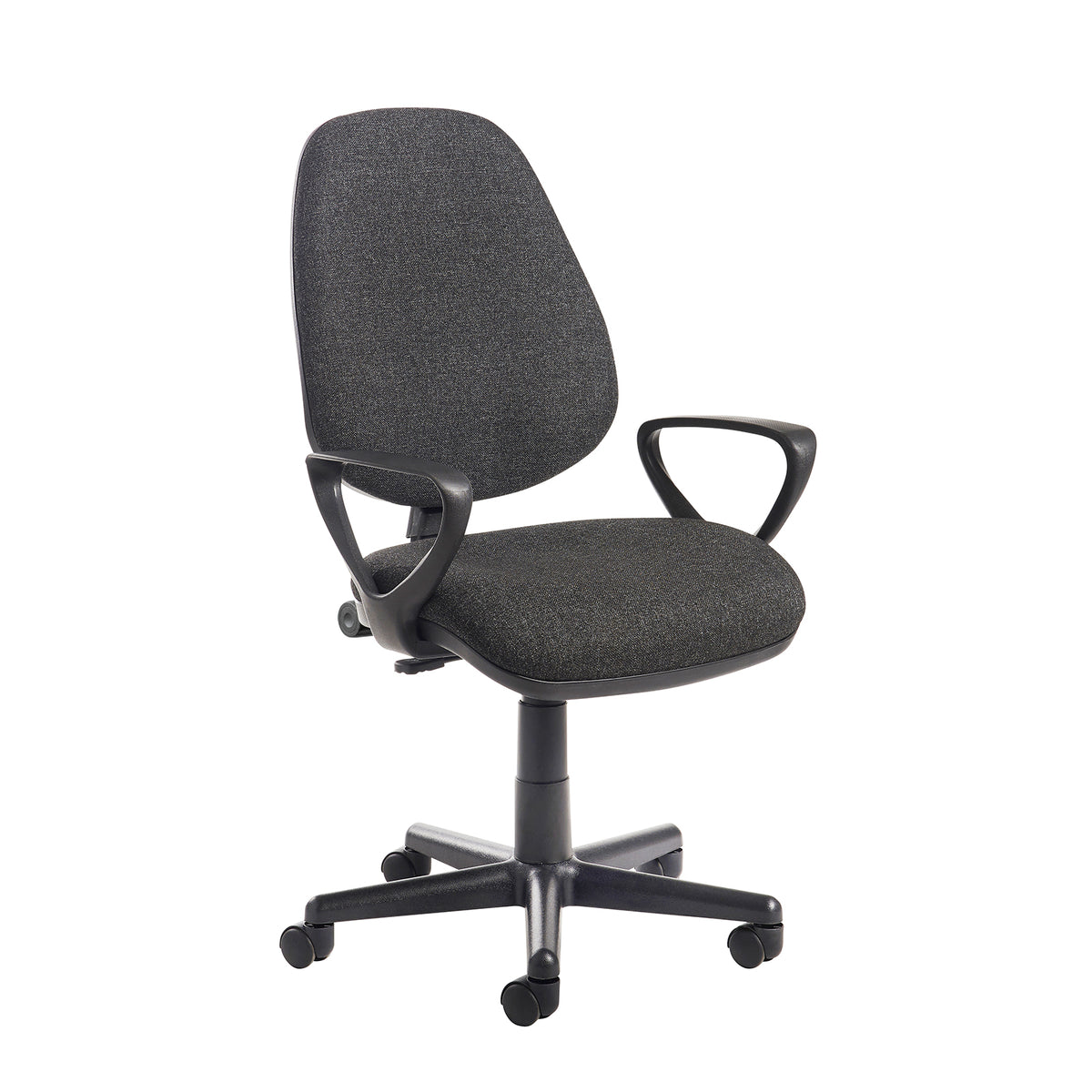 Bilbao fabric operators chair with fixed arms - charcoal - view 1