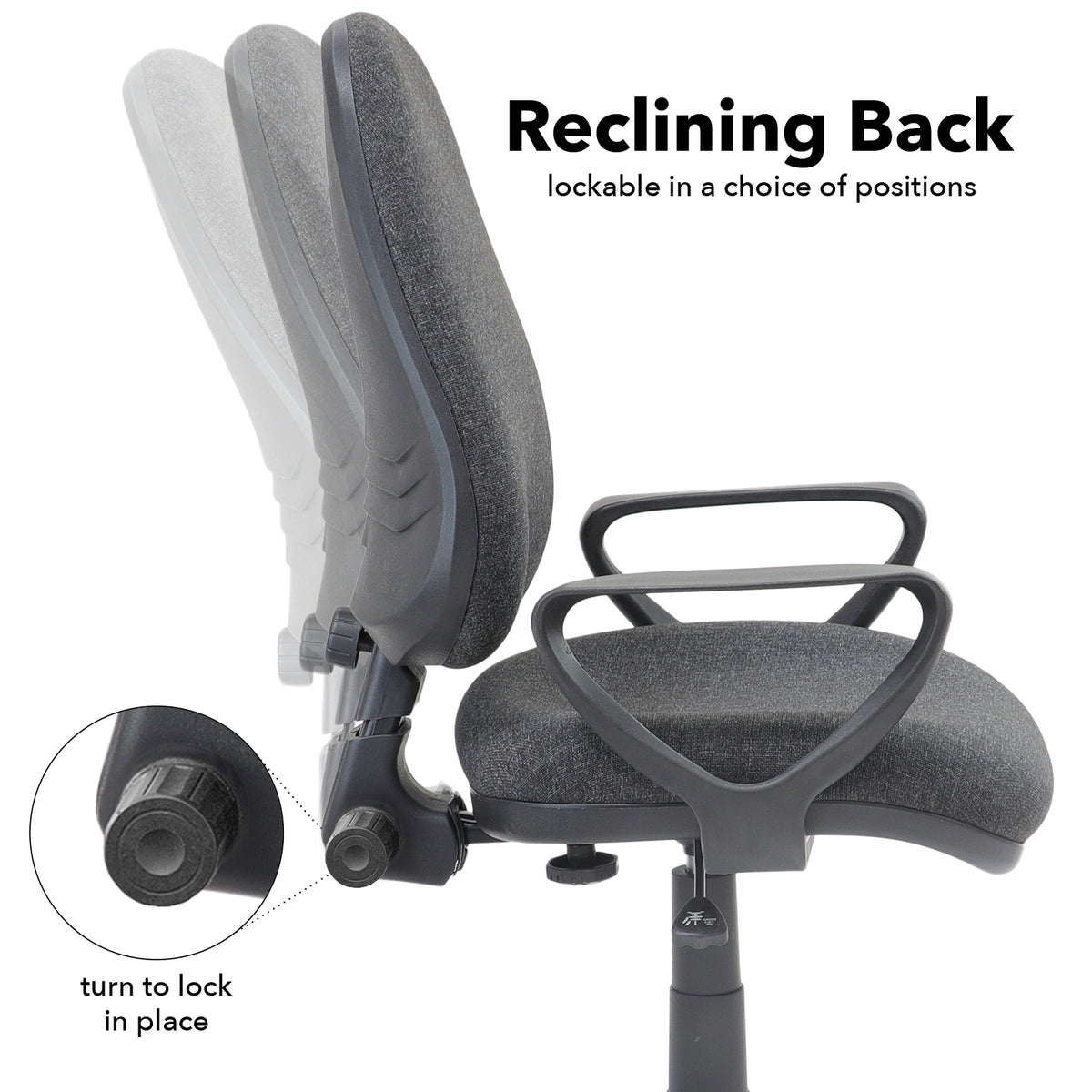 Bilbao fabric operators chair with fixed arms - charcoal - view 2