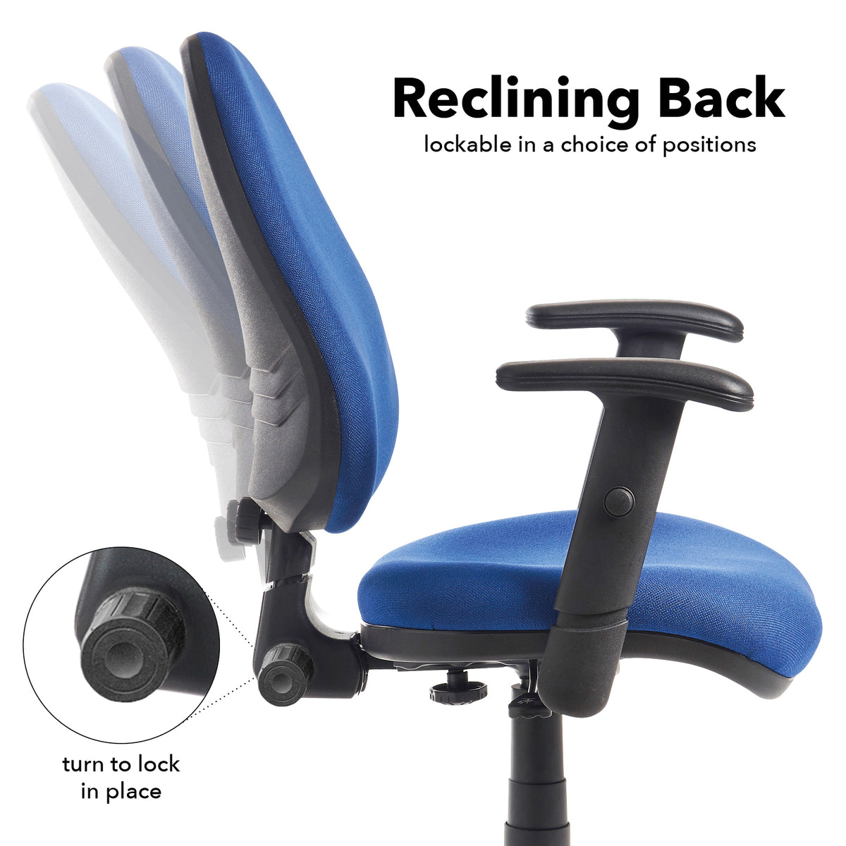 Bilbao fabric operators chair with adjustable arms - blue - view 5