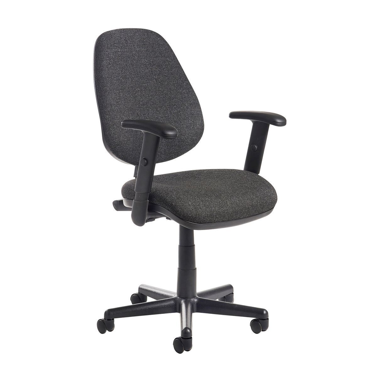 Bilbao fabric operators chair with adjustable arms - charcoal - view 1
