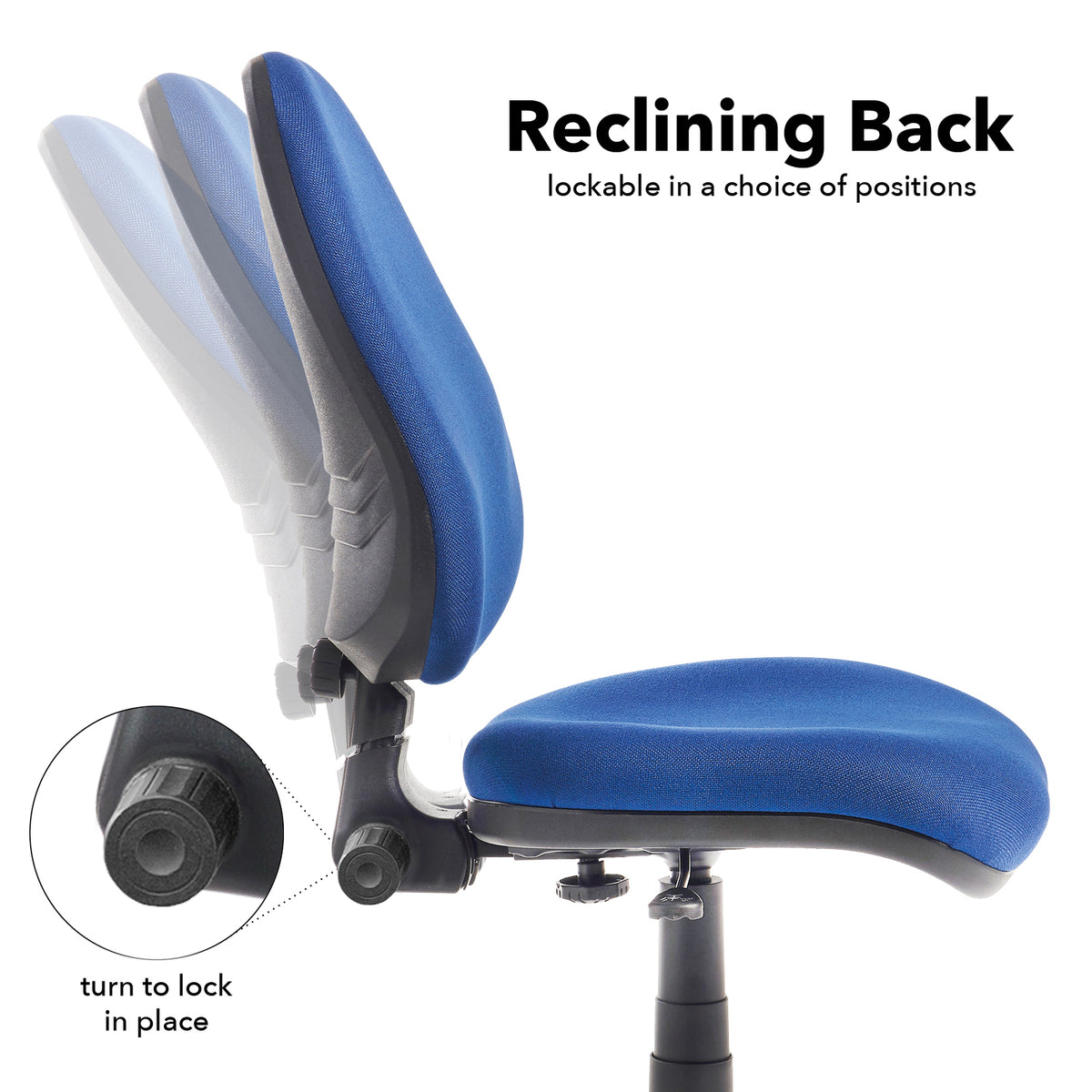 Bilbao fabric operators chair with no arms - blue - view 2