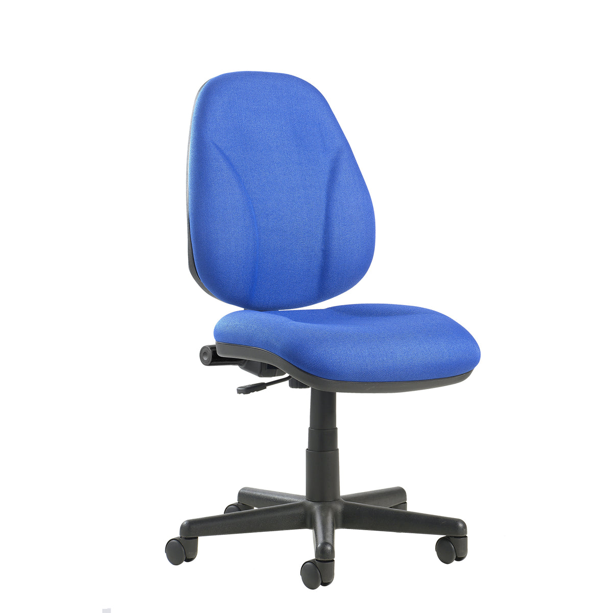 Bilbao fabric operators chair with lumbar support and no arms - blue - view 1