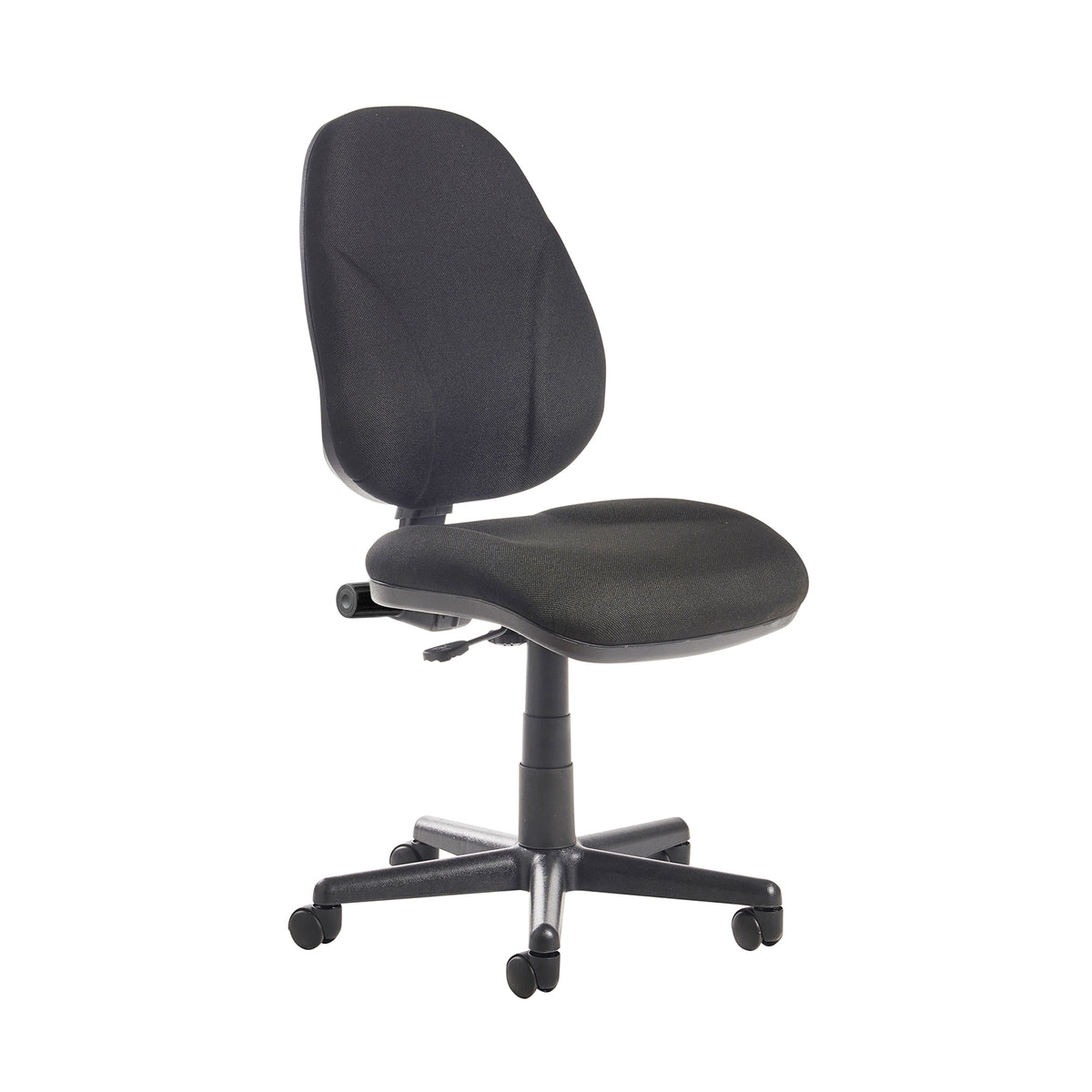 Bilbao fabric operators chair with lumbar support and no arms - black - view 1