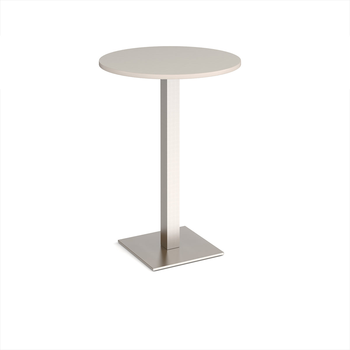 Brescia circular poseur table with flat square brushed steel base 800mm - Light Grey - view 1