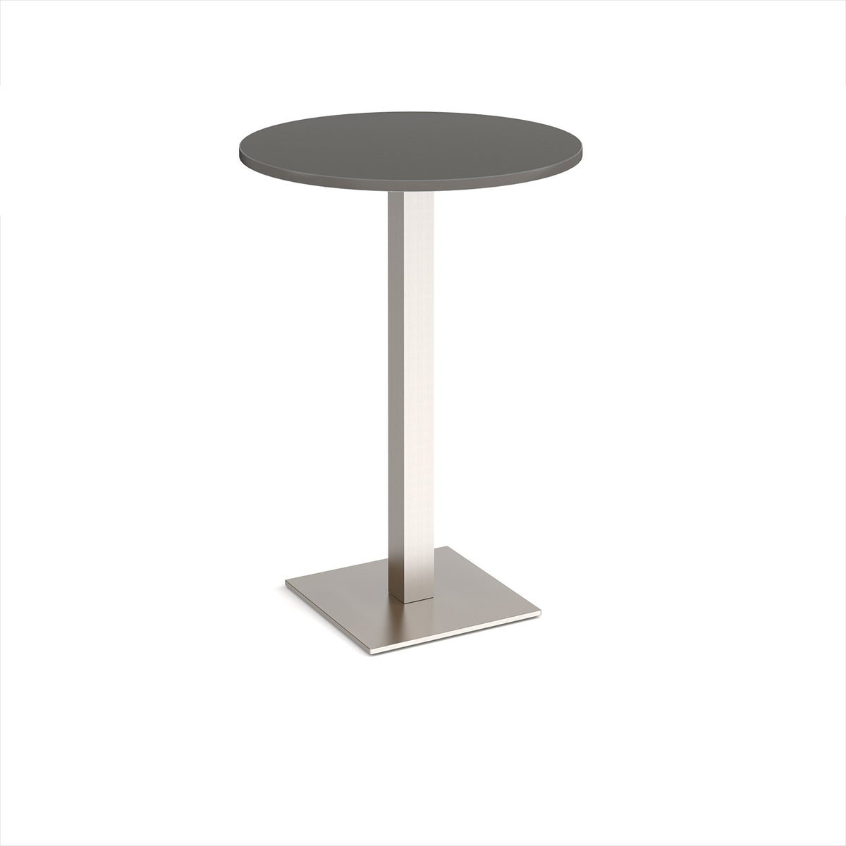 Brescia circular poseur table with flat square brushed steel base 800mm - Onyx Grey - view 1