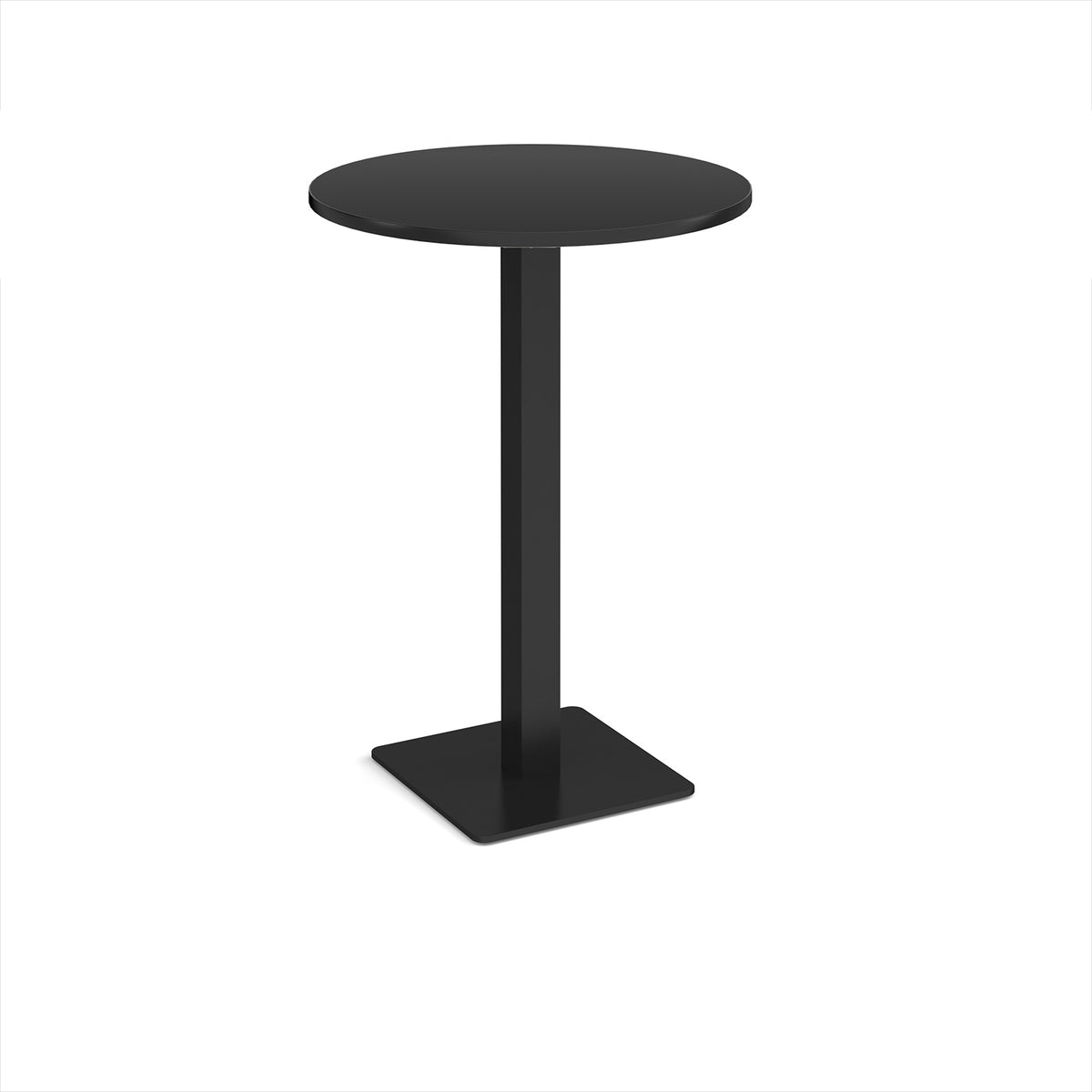 Brescia circular poseur table with flat square black base 800mm - Black - view 1