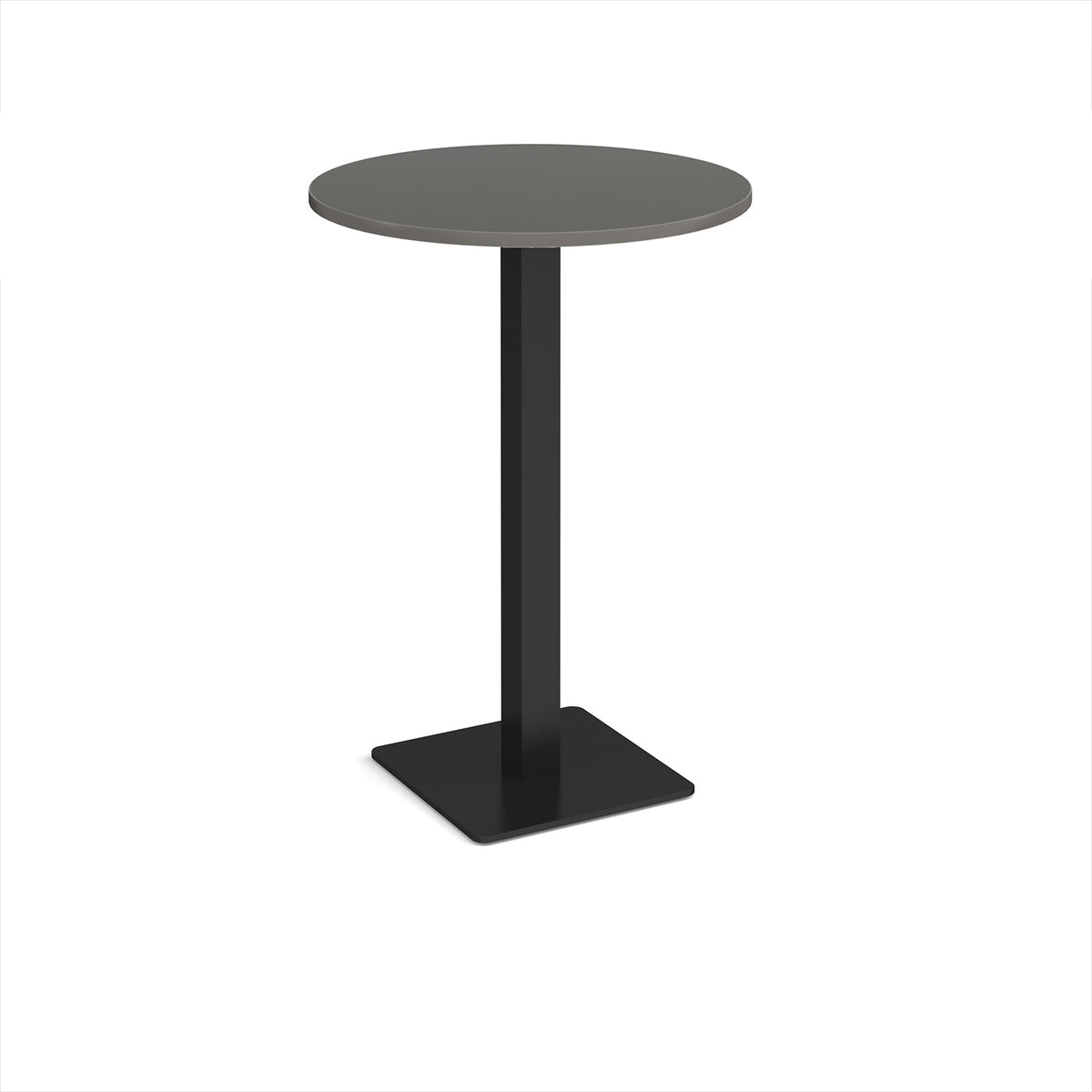 Brescia circular poseur table with flat square black base 800mm - Onyx Grey - view 1