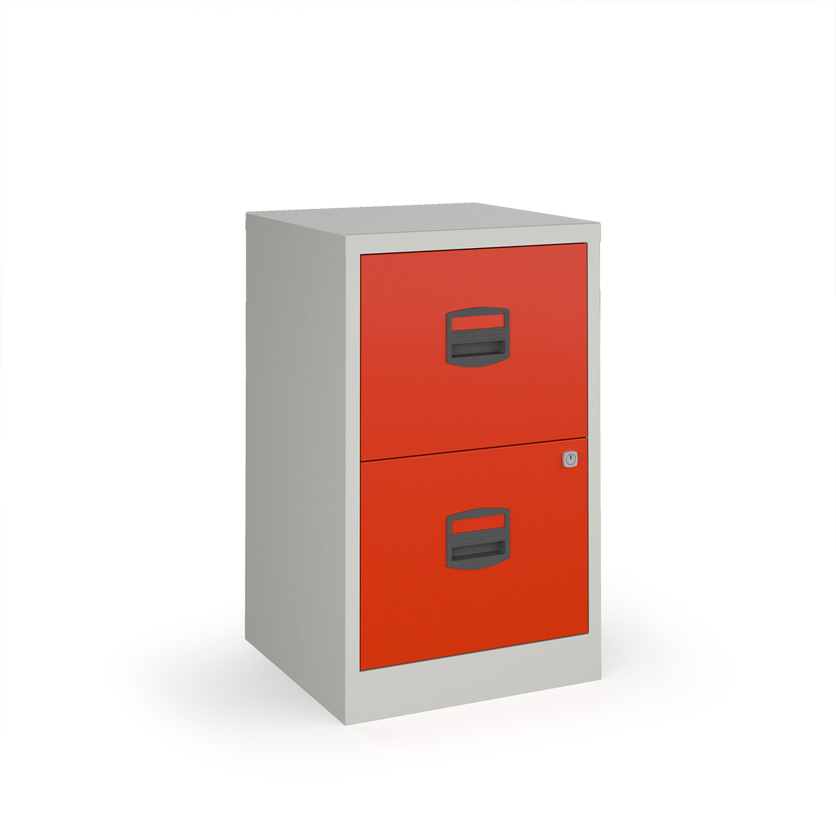 Bisley A4 home filer with 2 drawers - grey with red drawers - view 1