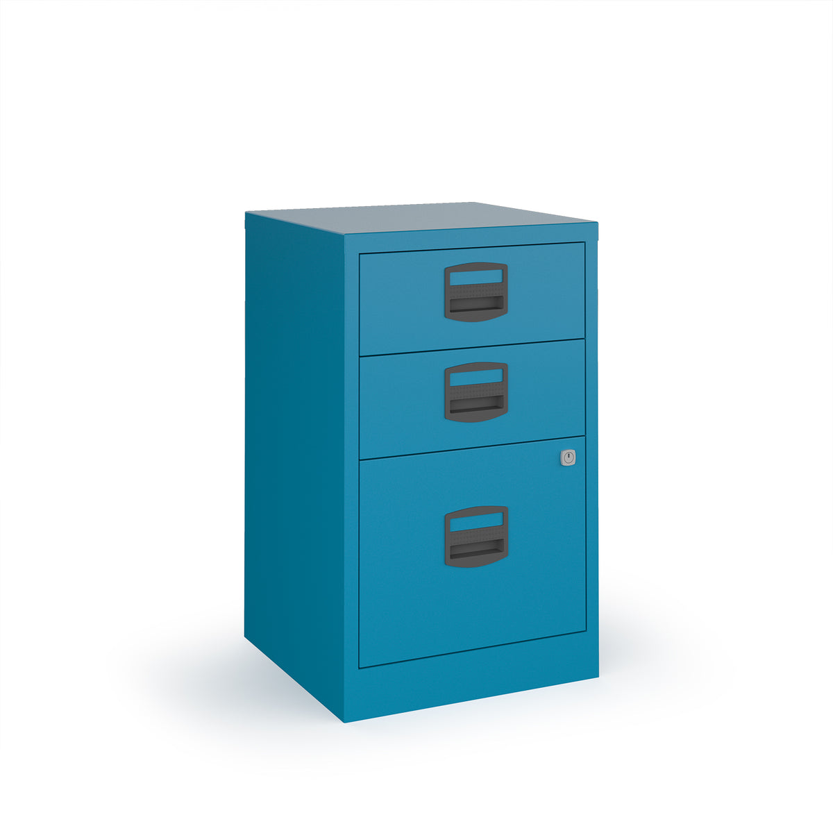 Bisley A4 home filer with 3 drawers - blue - view 1