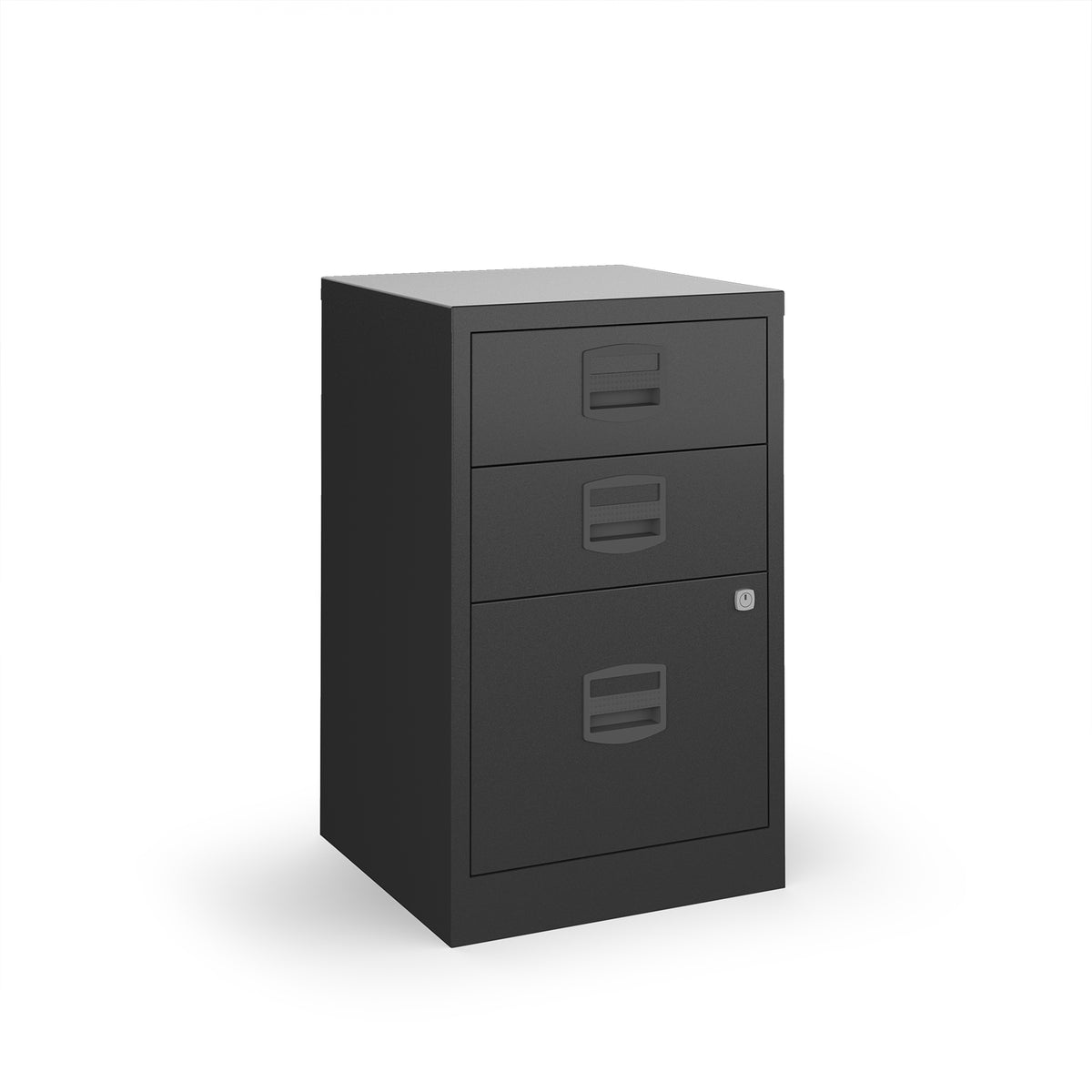 Bisley A4 home filer with 3 drawers - black - view 1