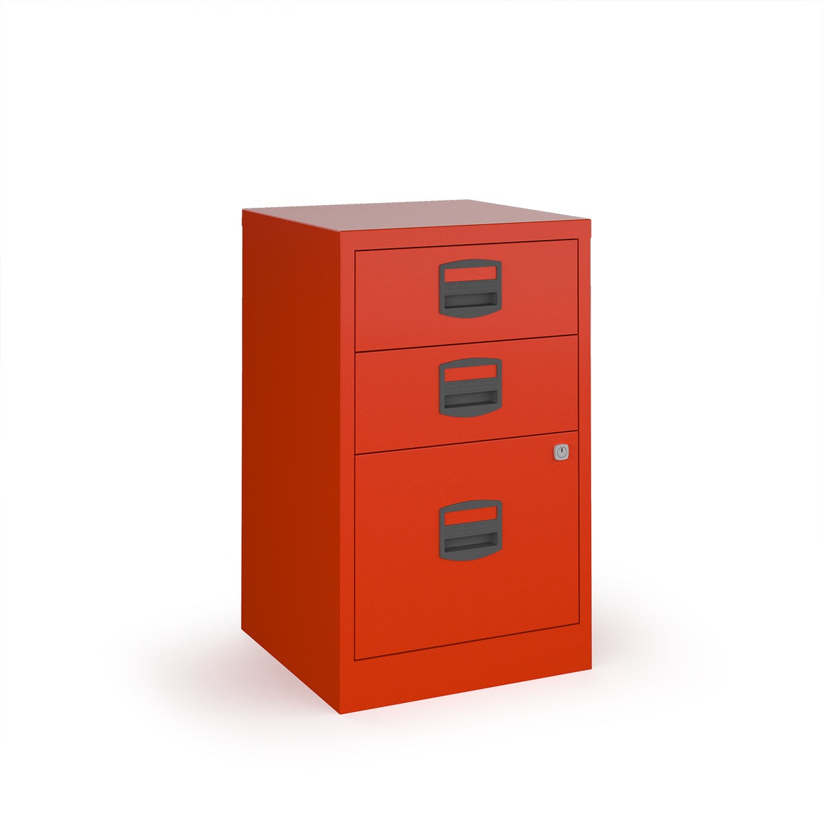 Bisley A4 home filer with 3 drawers - red - view 1