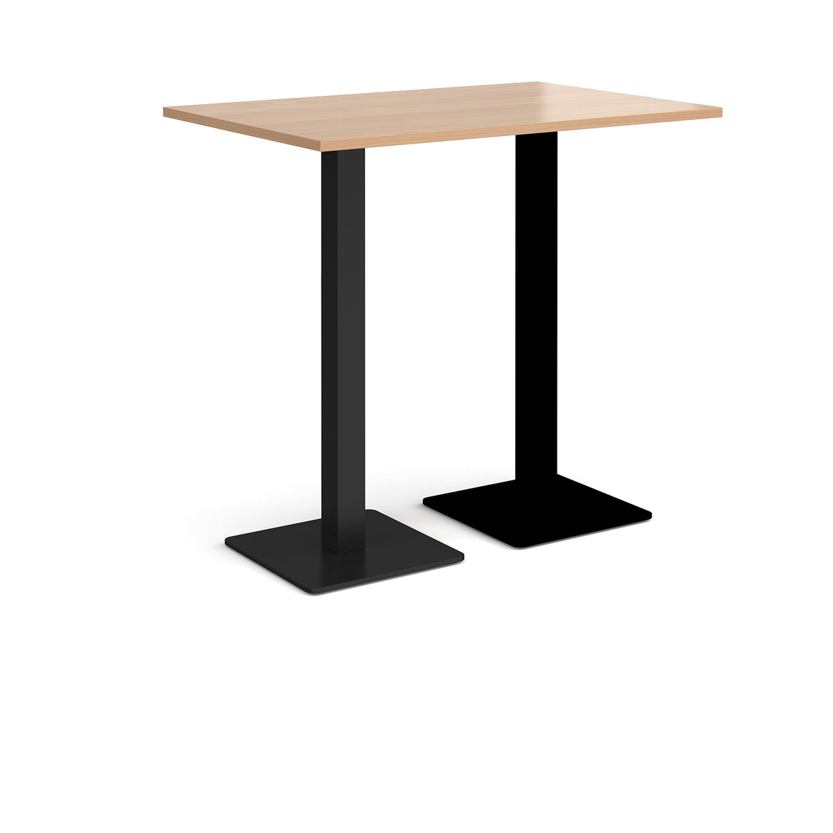 Brescia rectangular poseur table with flat square black bases 1200mm x 800mm - Beech - view 1