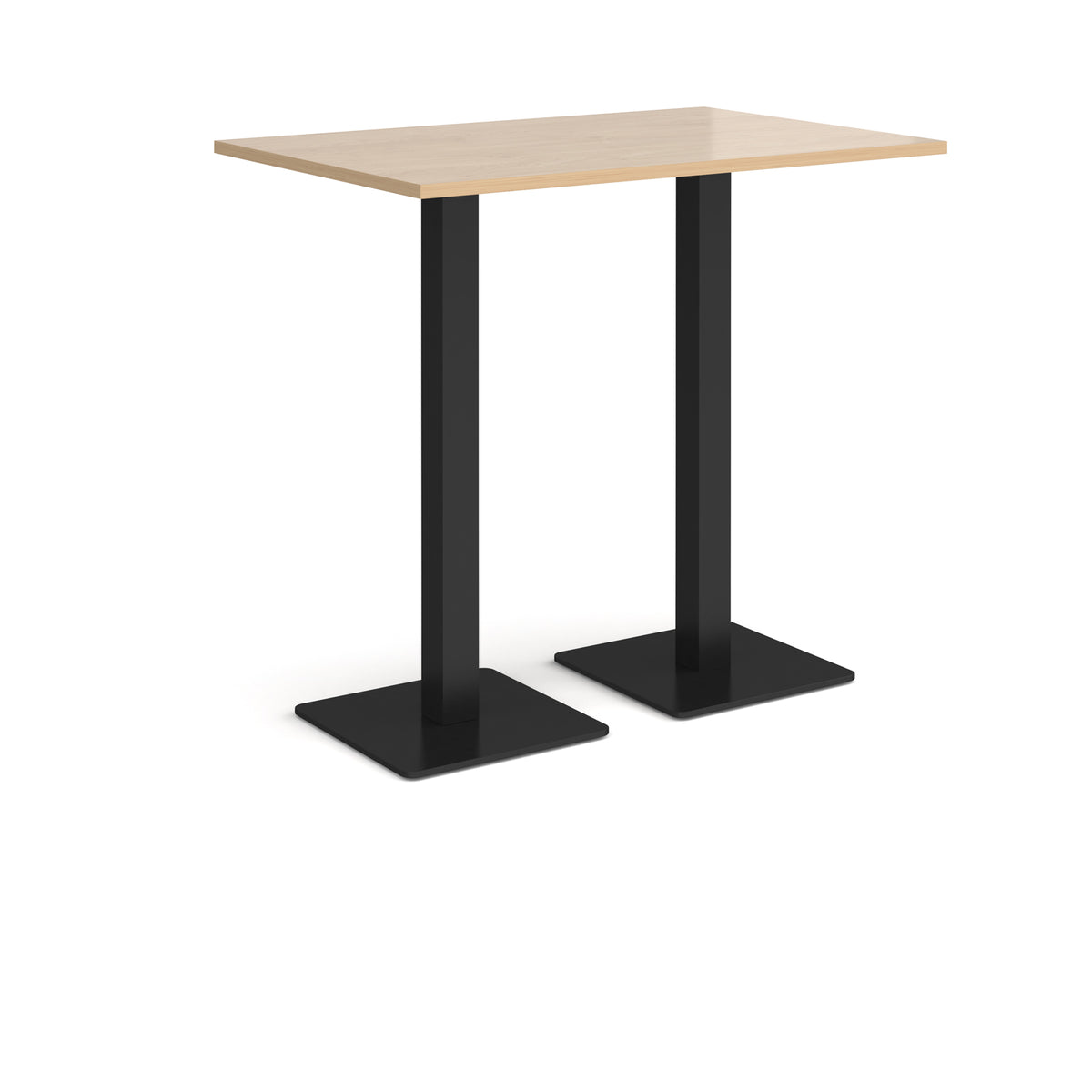 Brescia rectangular poseur table with flat square black bases 1200mm x 800mm - Kendal oak - view 1