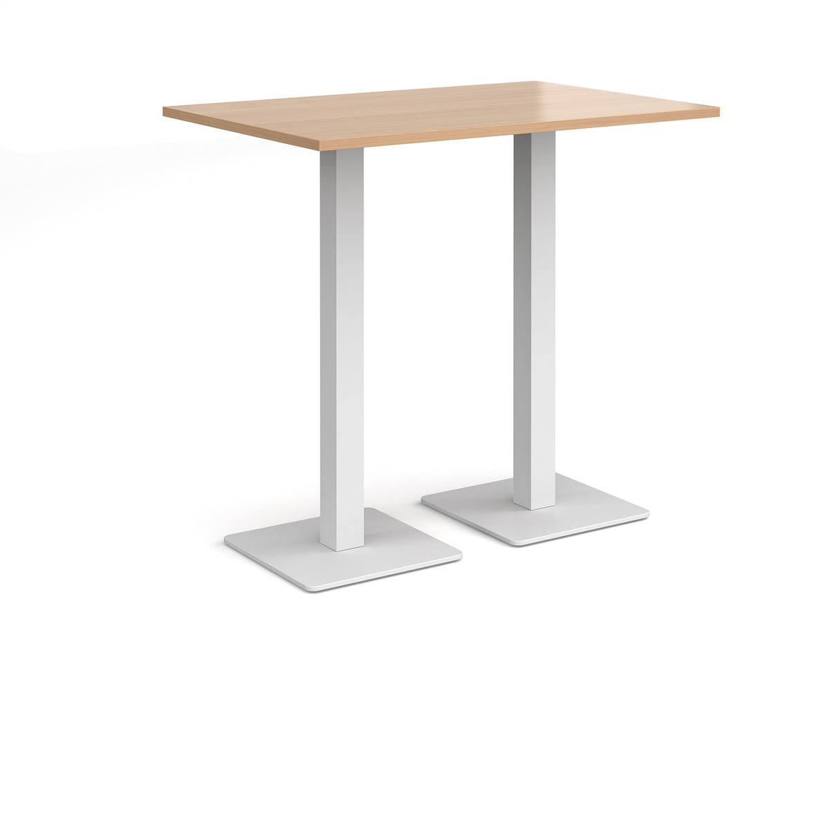 Brescia rectangular poseur table with flat square white bases 1200mm x 800mm - Beech - view 1