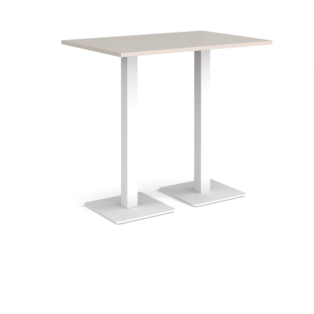 Brescia rectangular poseur table with flat square white bases 1200mm x 800mm - Light Grey - view 1