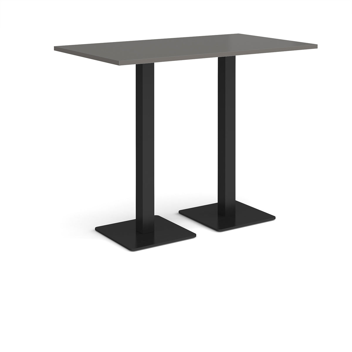 Brescia rectangular poseur table with flat square black bases 1400mm x 800mm - Onyx Grey - view 1