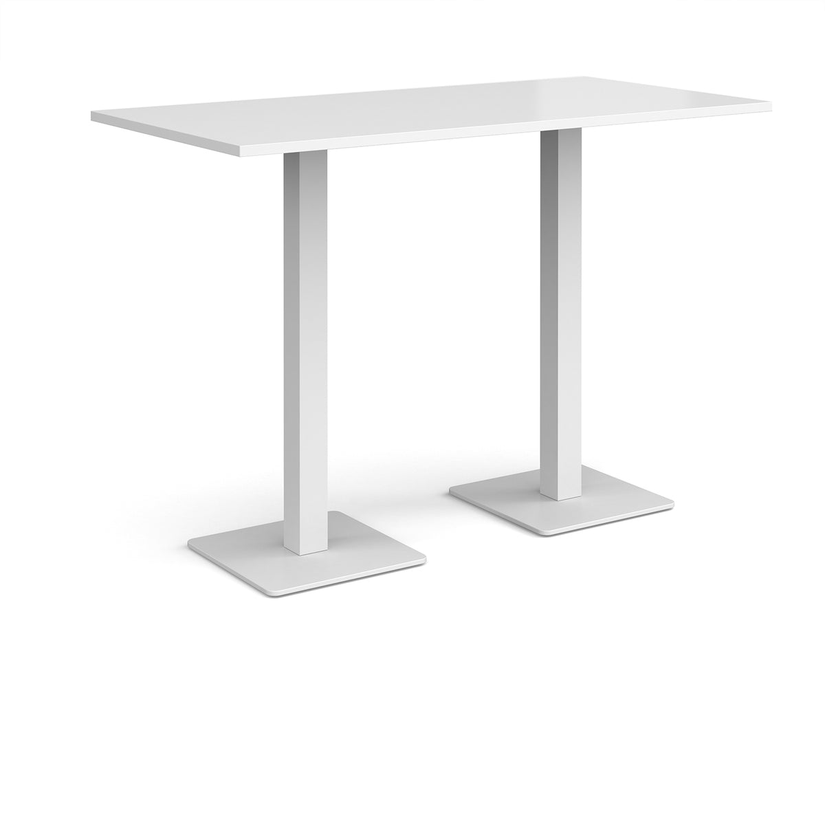 Brescia rectangular poseur table with flat square white bases 1600mm x 800mm - white - view 1