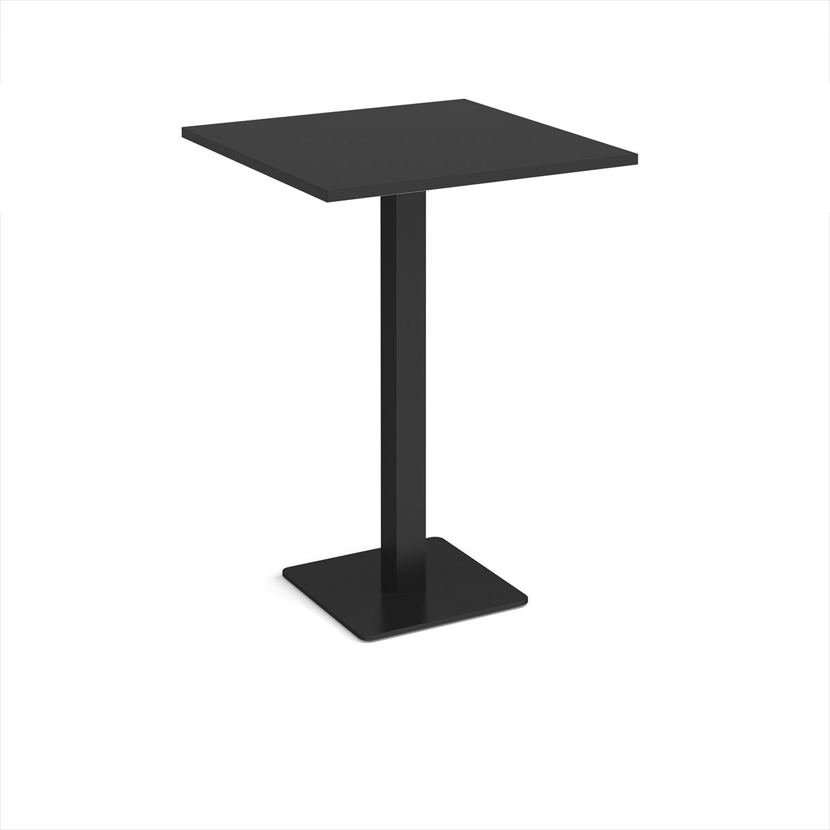 Brescia square poseur table with flat square black base 800mm - Black - view 1