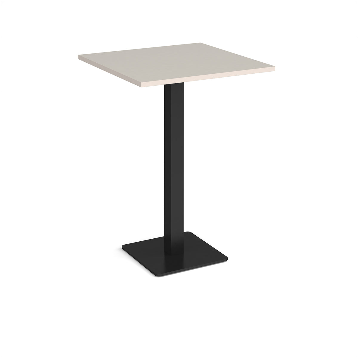Brescia square poseur table with flat square black base 800mm - Light Grey - view 1