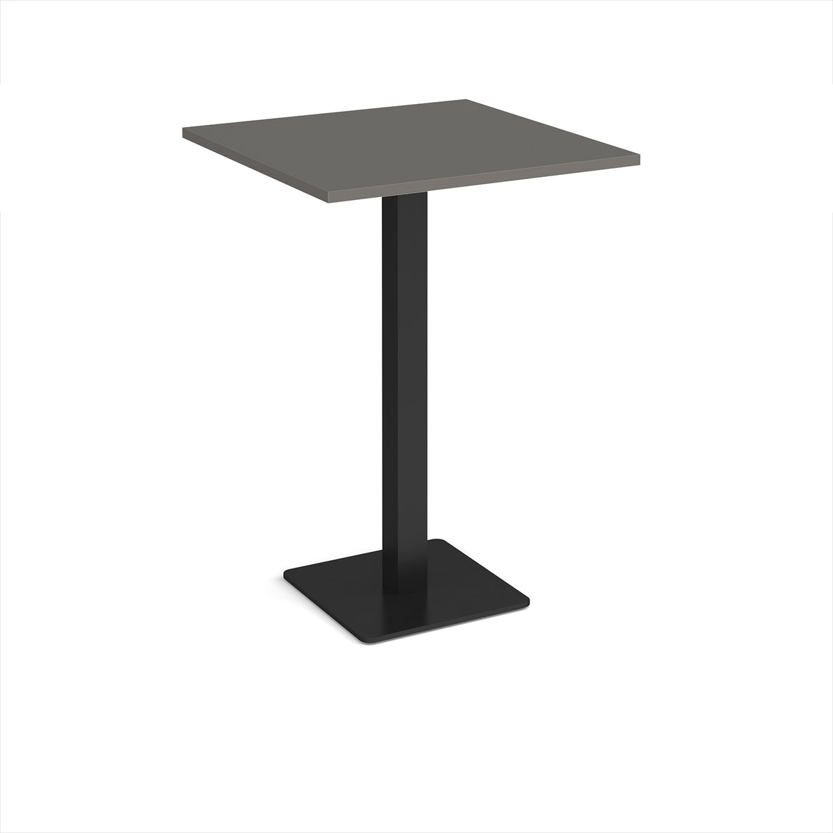 Brescia square poseur table with flat square black base 800mm - Onyx Grey - view 1