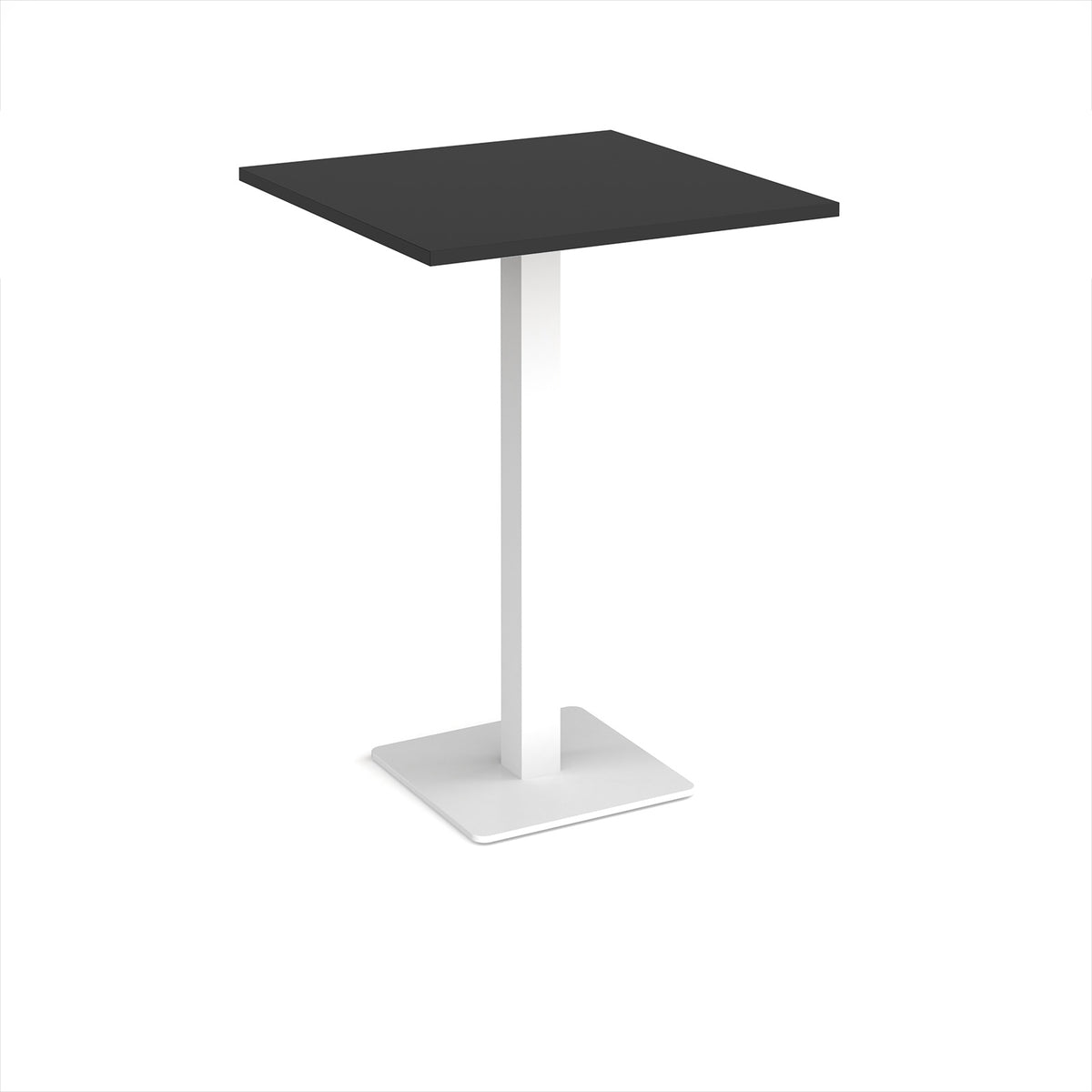 Brescia square poseur table with flat square white base 800mm - Black - view 1