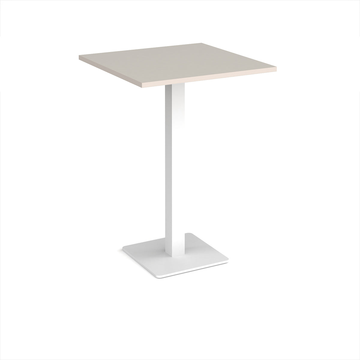 Brescia square poseur table with flat square white base 800mm - Light Grey - view 1