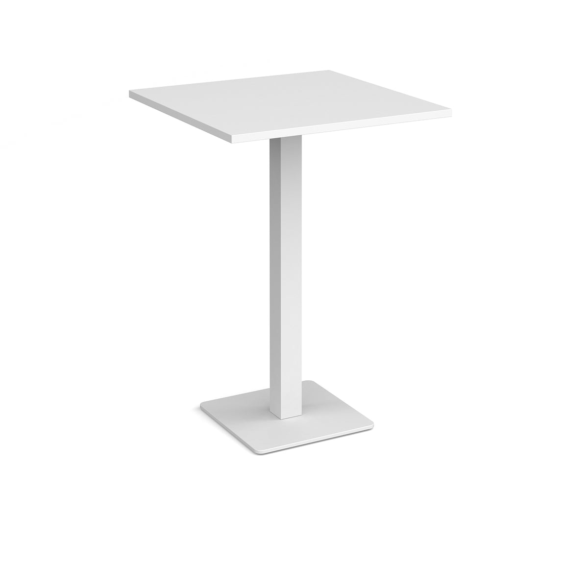 Brescia square poseur table with flat square white base 800mm - white - view 1