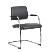 Bruges meeting room cantilever chair (pack of 2) - black bonded leather - view 1