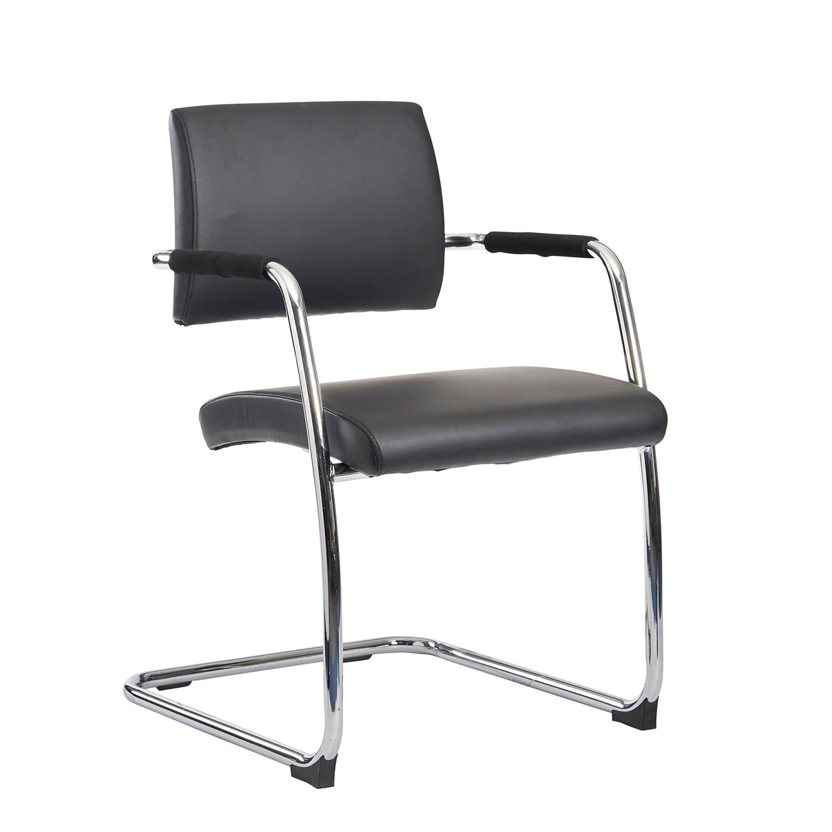 Bruges meeting room cantilever chair (pack of 2) - black bonded leather - view 1