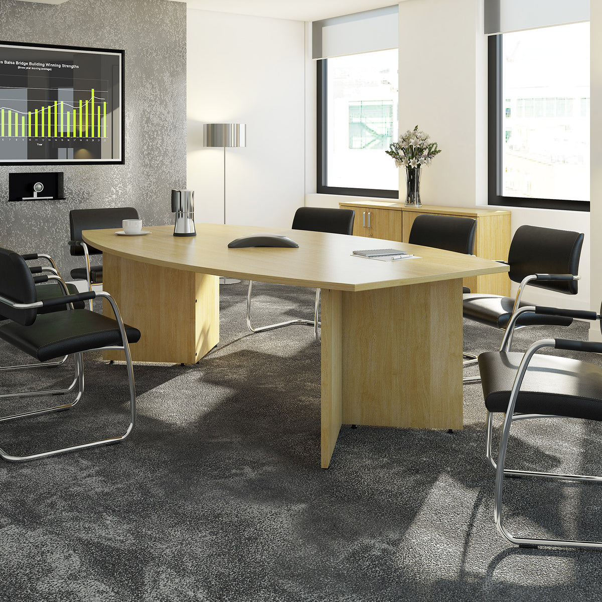 Bruges meeting room cantilever chair (pack of 2) - black bonded leather - view 5