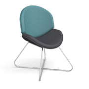 Shout fully upholstered lounge chair with chrome criss-cross sled frame - view 1