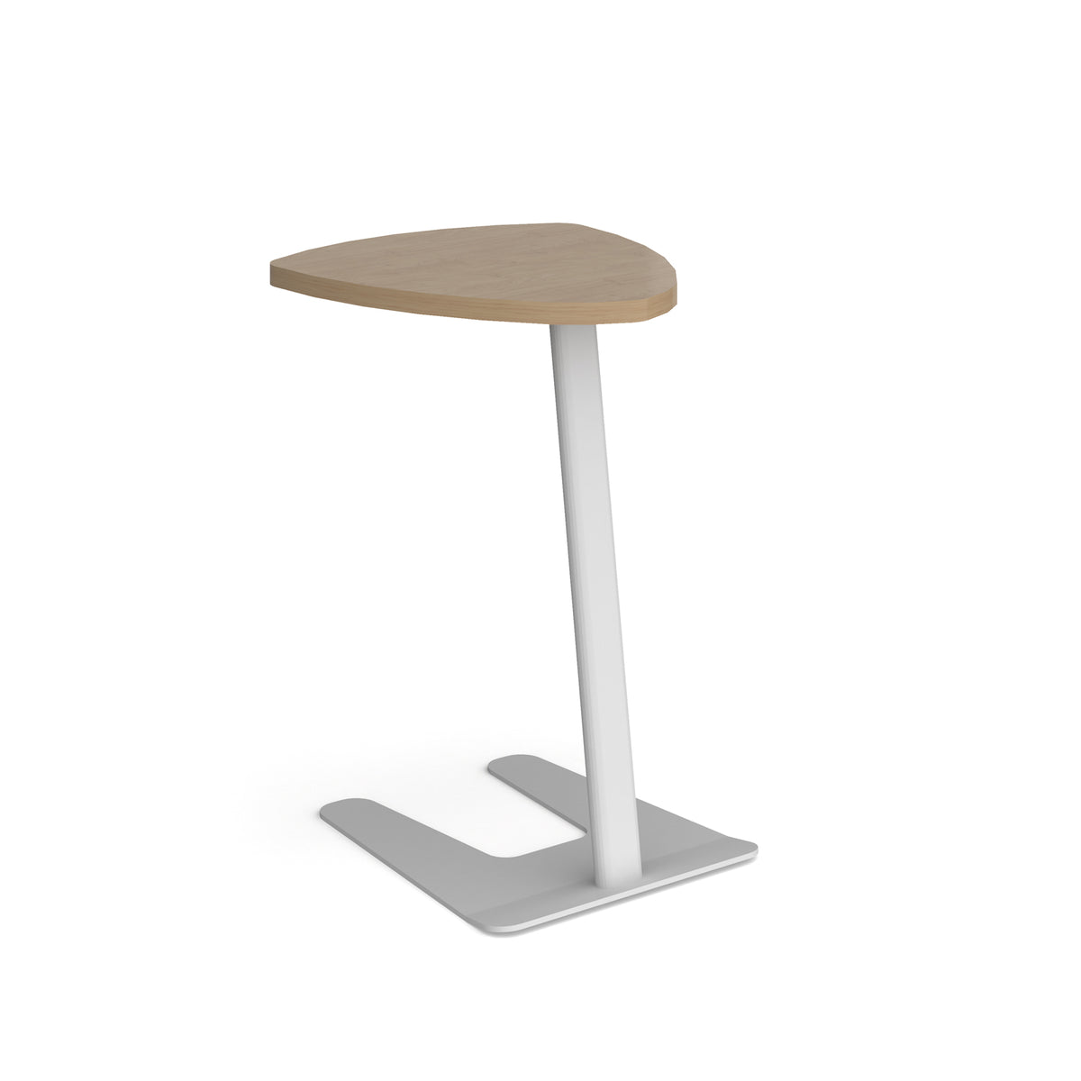 Buddy laptop table with white frame and shield top, - Kendal oak - view 1