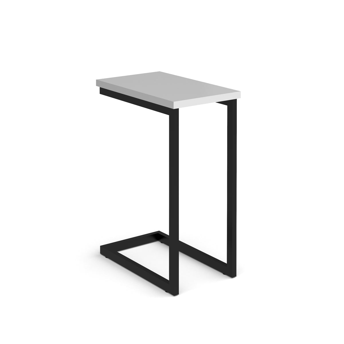 Buddy laptop table with black frame and oblong top - white - view 1