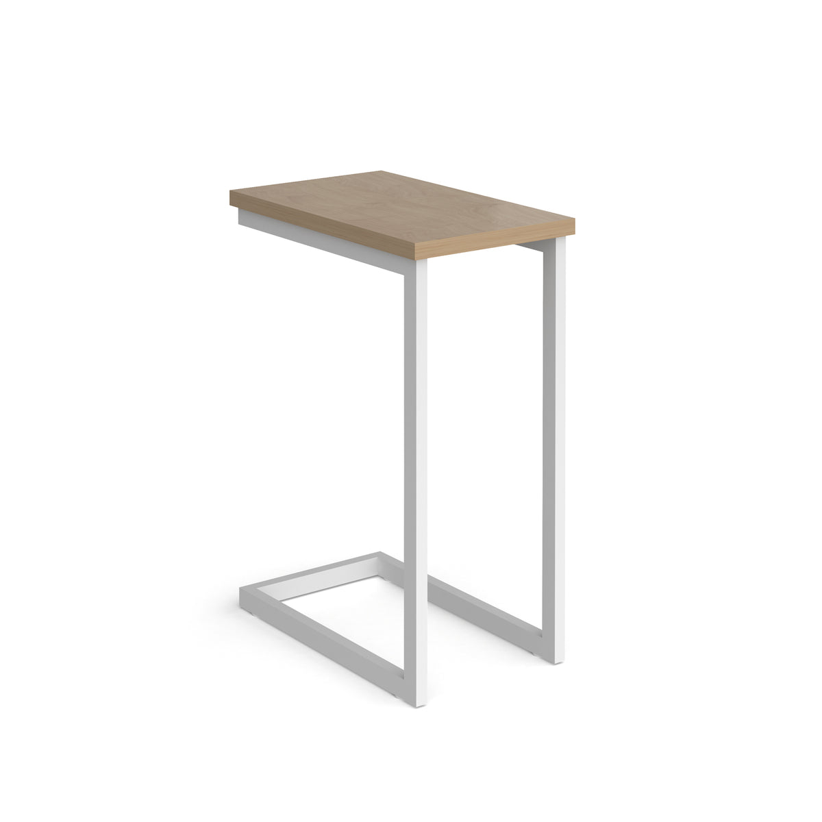 Buddy laptop table with white frame and oblong top - Kendal oak - view 1