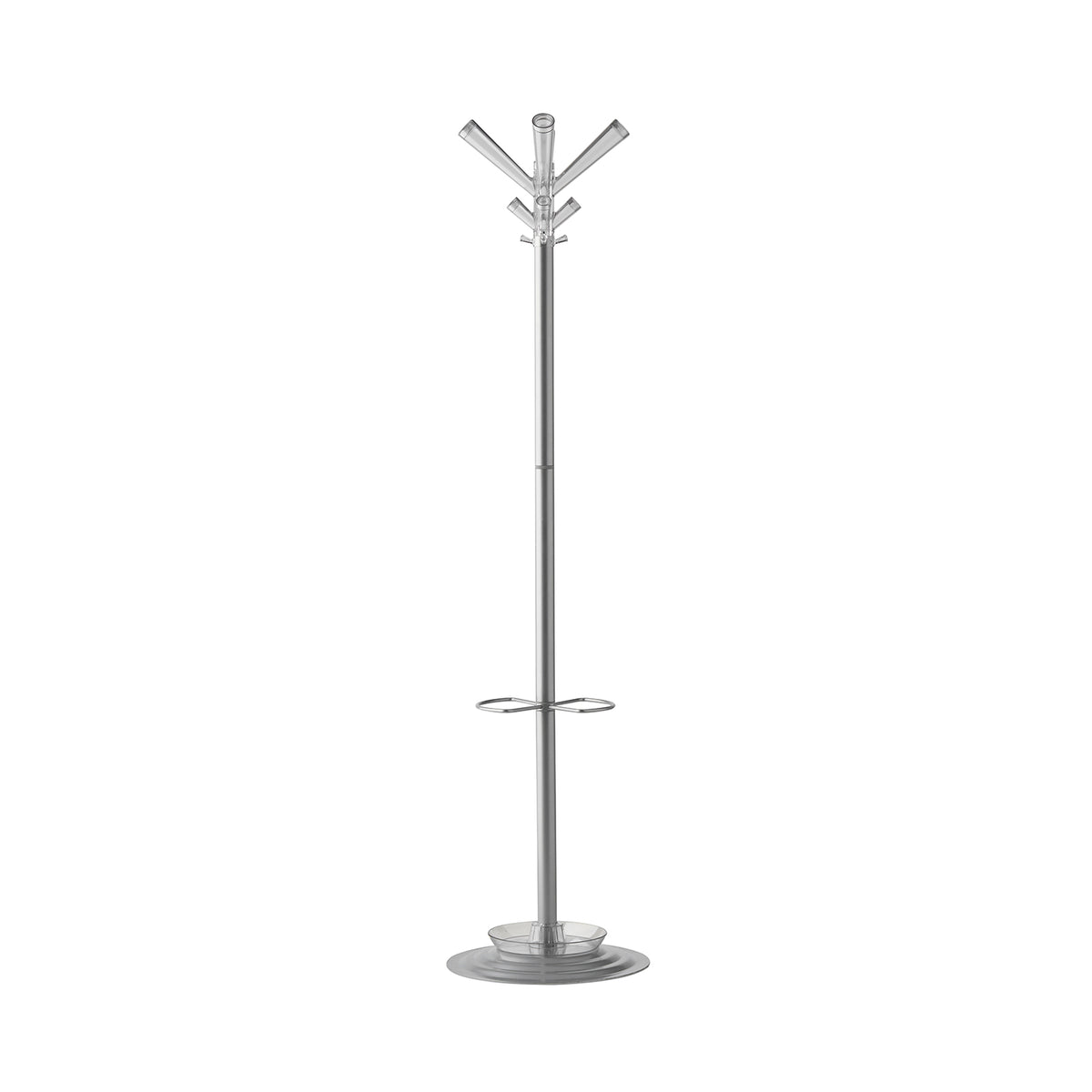 Callisto coat stand with 4 coat hooks and 4 umbrella hooks - Grey & transparent - view 1