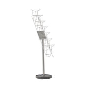 Cass floor standing steel & wire display unit 7x A4 compartments - Silver - view 1