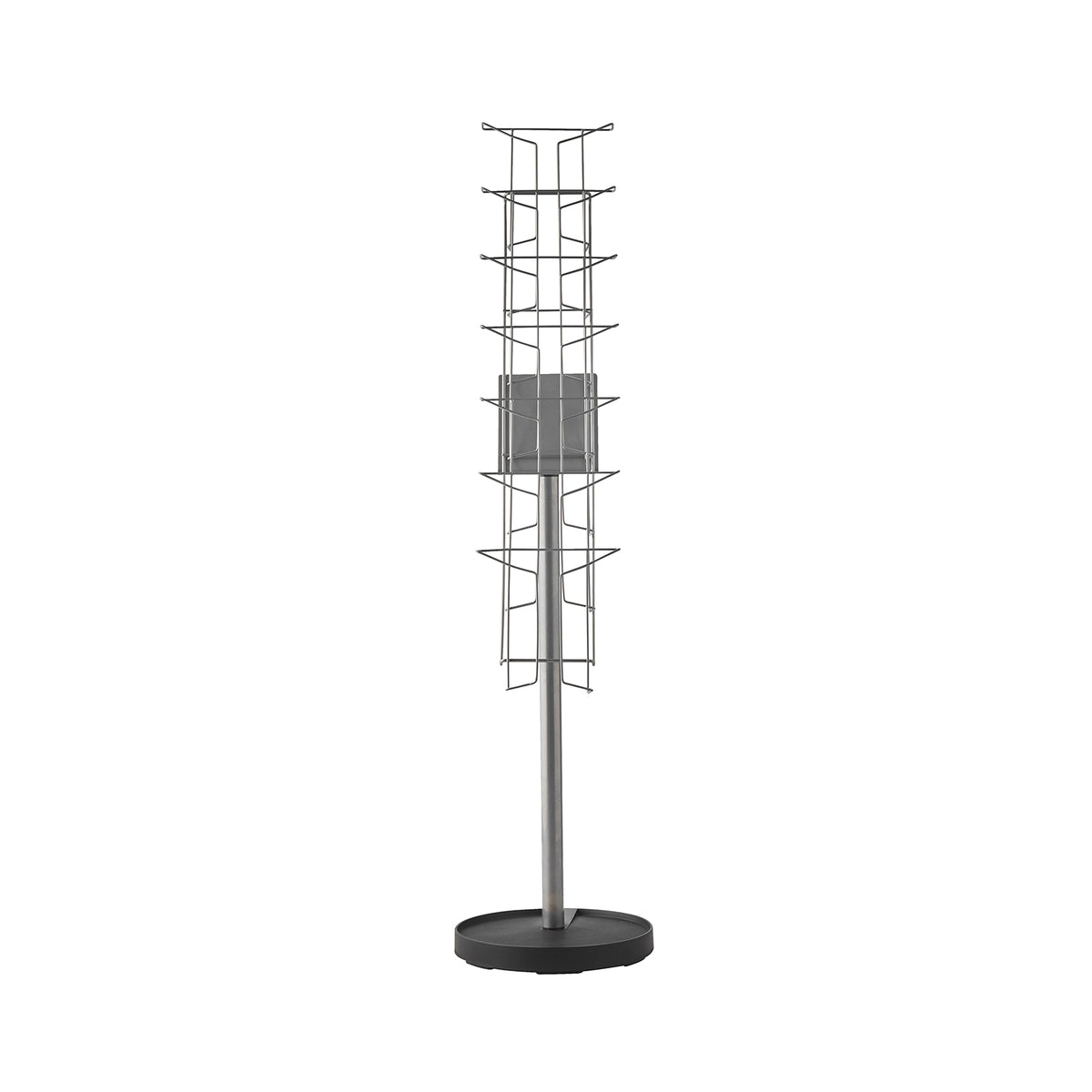 Cass floor standing steel & wire display unit 7x A4 compartments - Silver - view 2