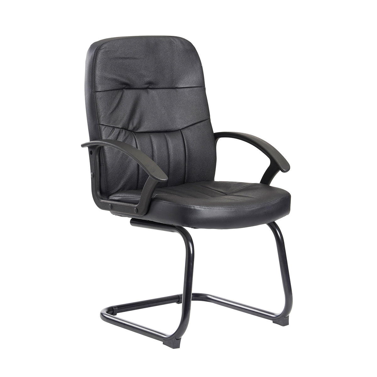 Cavalier executive visitors chair - black leather faced - view 1