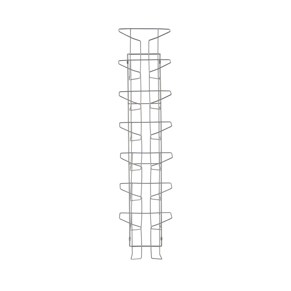 Cass wall mounted steel & wire display unit 7x A4 compartments - Silver - view 3
