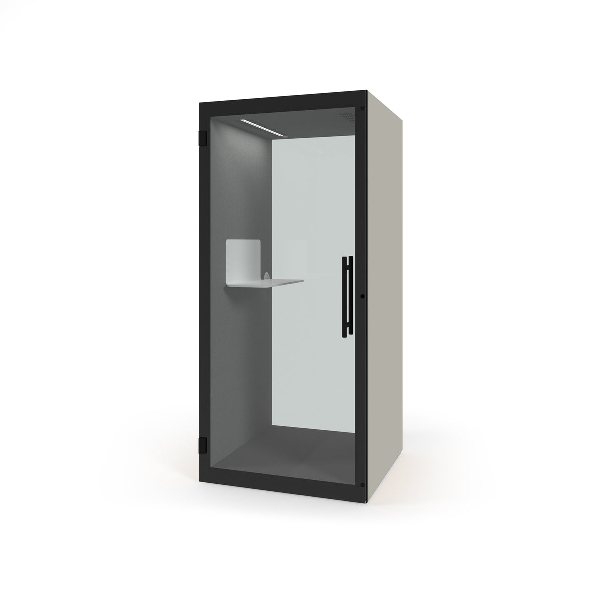 Chatbox single person acoustic hub 1m x 1m with shelf - cotton - view 1