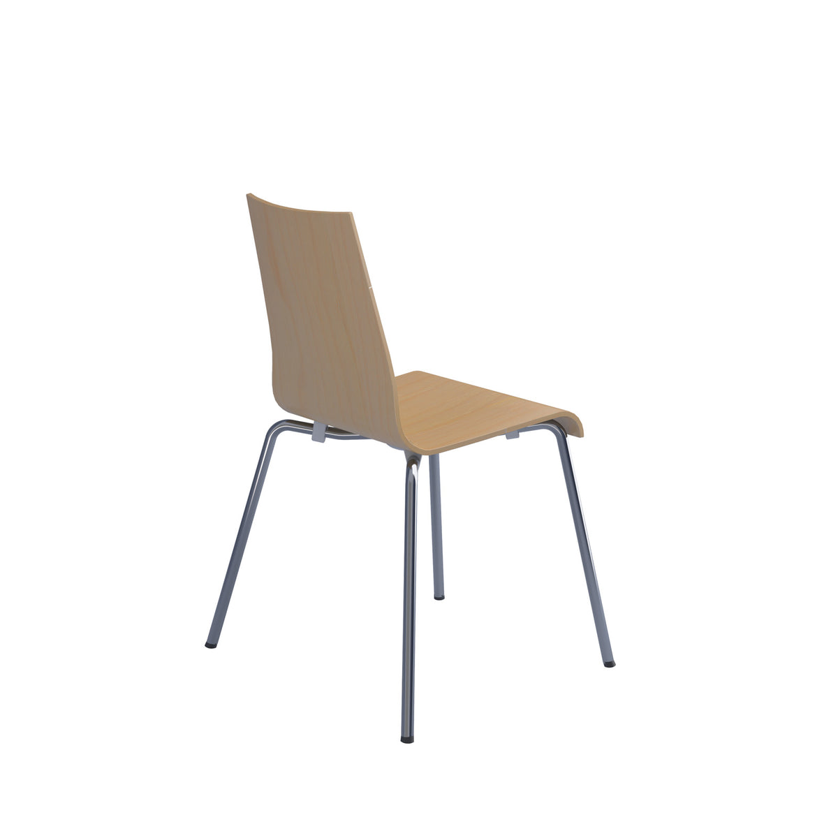 Fundamental dining chair in Beech with chrome frame - view 2