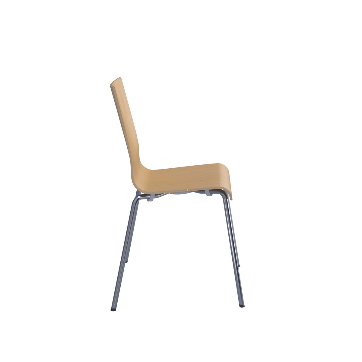 Fundamental dining chair in Beech with chrome frame - view 3