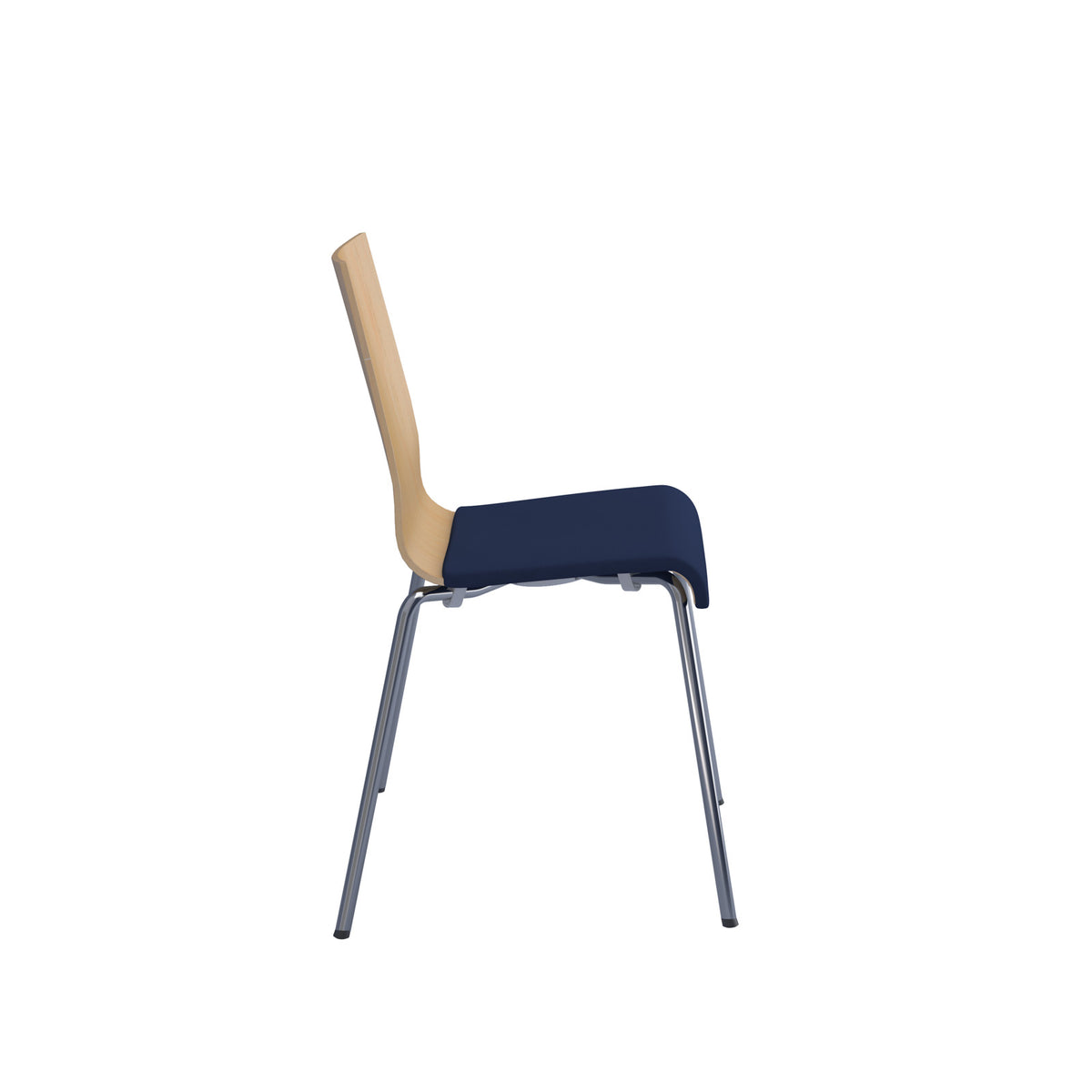 Fundamental dining chair with Beech back, fabric seat and chrome frame - made to order fabric - view 3