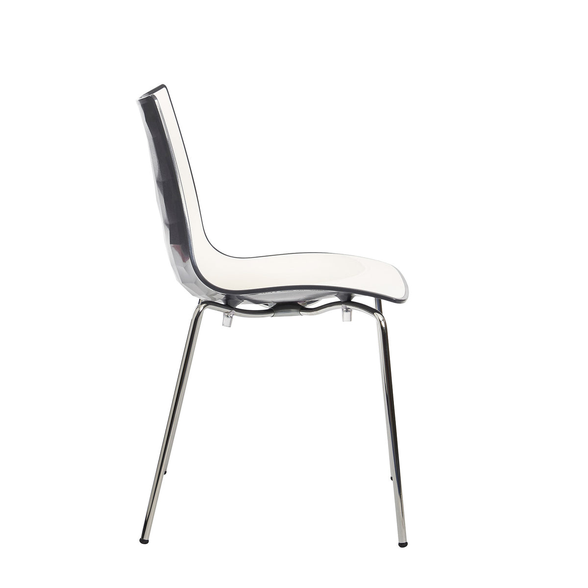 Gecko shell dining stacking chair with chrome legs - anthracite - view 2