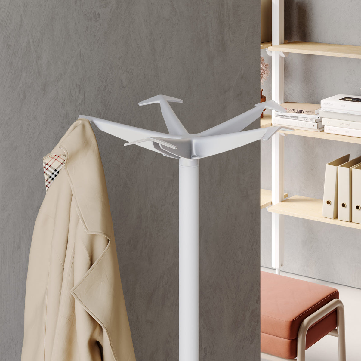 Coat & umbrella stand with 10 coat hooks and 8 umbrella hooks 1720mm high - grey - view 2