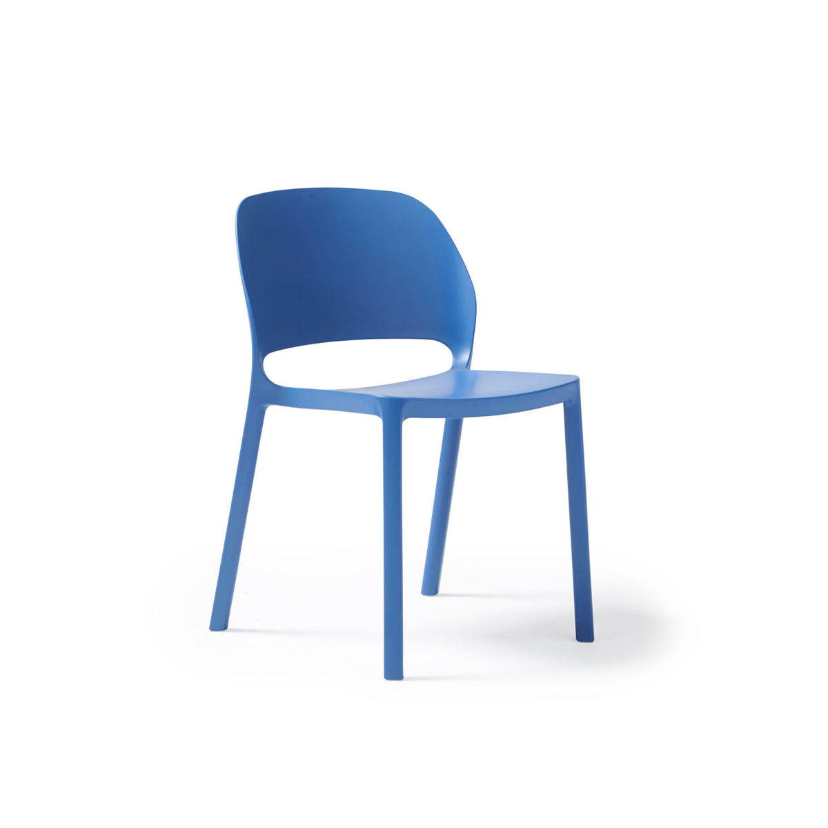 Contra one piece polypropylene chair in blue - view 1